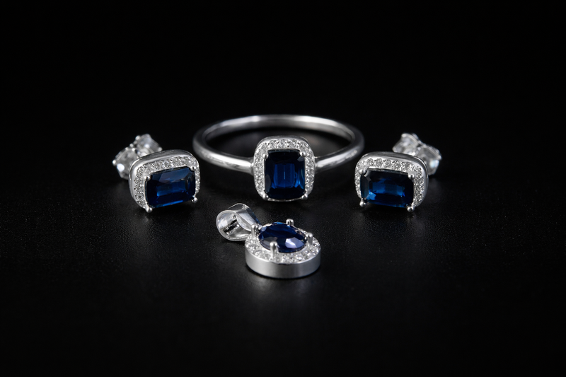 blue sapphire set