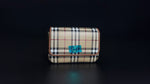 Burberry Check Leather Strap Wallet